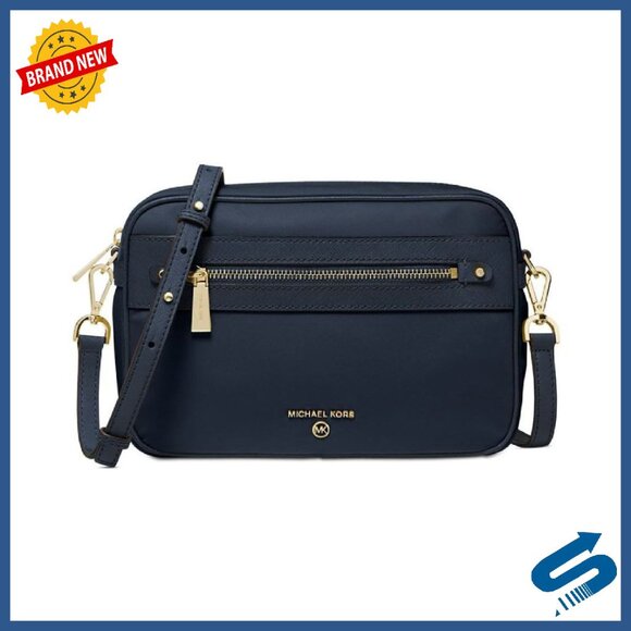 Handbags - Nylon Crossbody Bag with Detachable Strap and Multiple Pockets